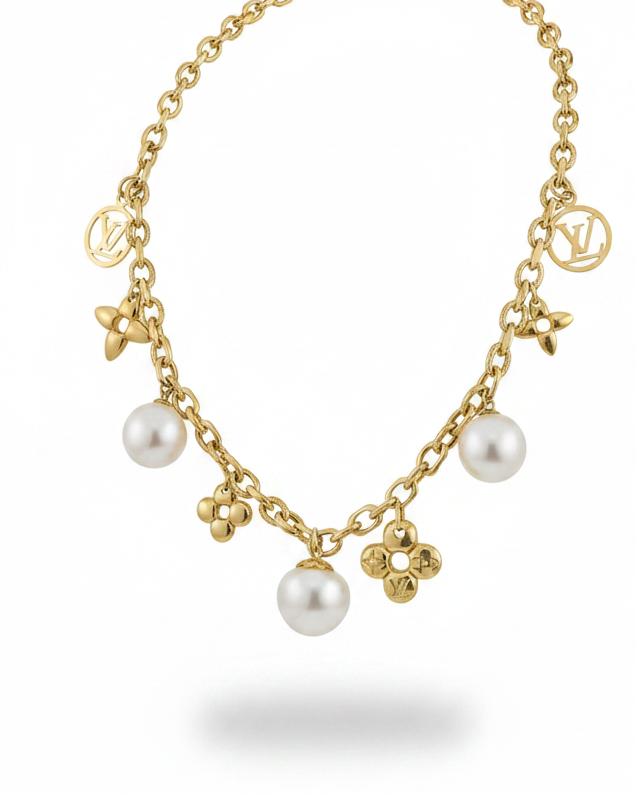 Hardware Chain Charm South Sea Pearl Golden Necklace 18K