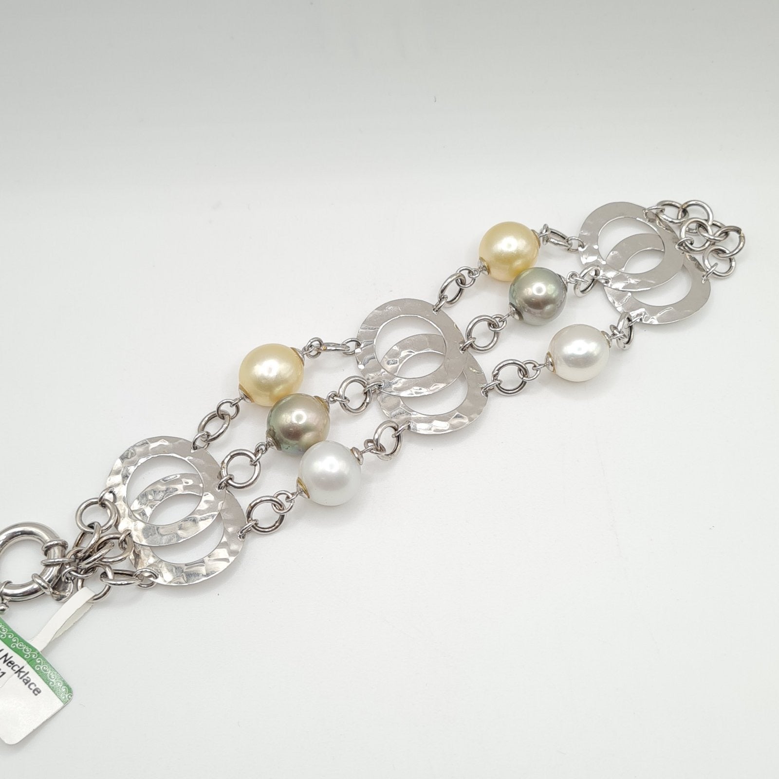 Link Chain South Sea Pearl Layered Bracelet 14K