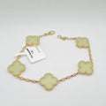 Golden Mother Of Pearl Clover Bracelet 18K