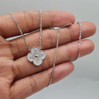 Classic Clover Diamond Paved Necklace 14K