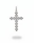 Cross Paved Diamond Necklace Pendant 14K