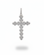 Cross Paved Diamond Necklace Pendant 14K