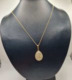Classic Pear Pendant Golden Diamond Necklace 18K