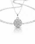 Large Round Illusion Diamond Necklace 18K
