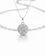Large Round Illusion Diamond Necklace 18K