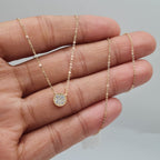 Classic Round Dainty Diamond  Necklace 14K