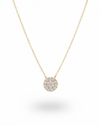 Classic Round Dainty Diamond  Necklace 14K