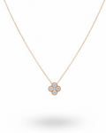 Classic Clover Dainty Diamond Necklace 14K