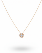 Classic Clover Dainty Diamond Necklace 14K