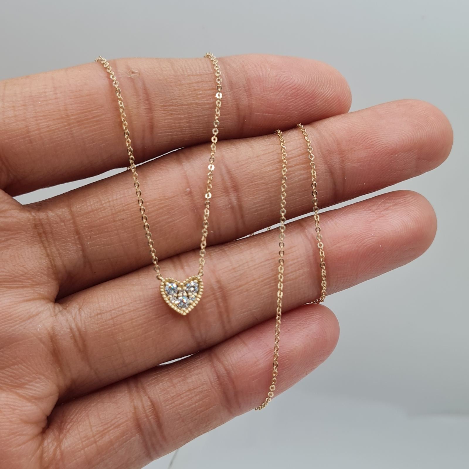 Classic Heart Diamond Necklace 14K