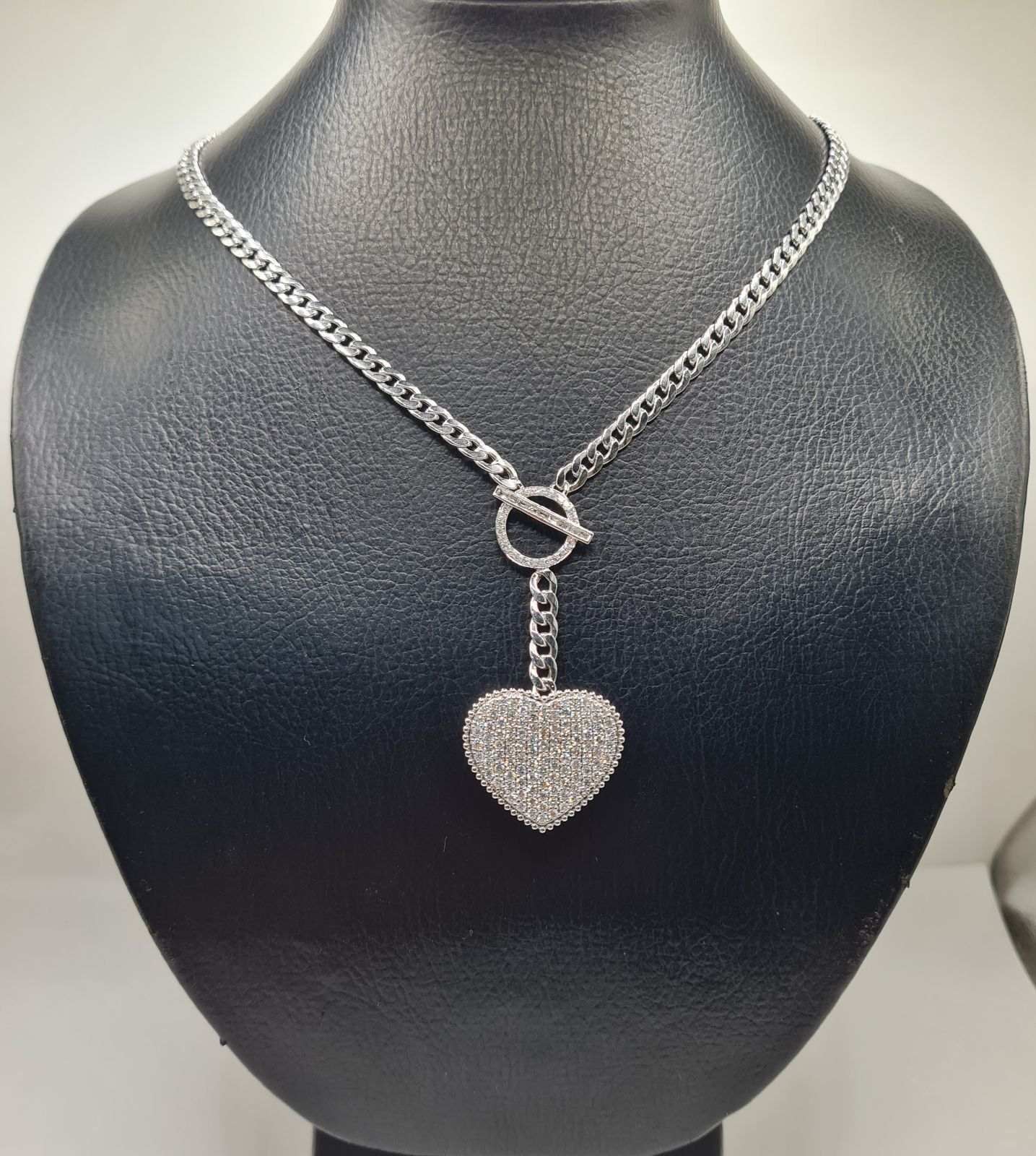 Classic Heart Locket Chain Diamond Necklace 14K