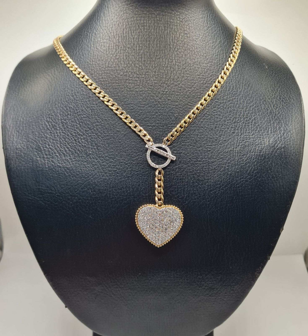 Classic Heart Locket Chain Diamond Necklace 14K