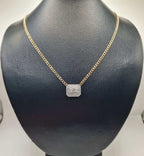 Classic Emerald Golden Cuban Chain Diamond Necklace 14K