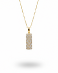 Rectangular Bar Diamond Pave Necklace 14K