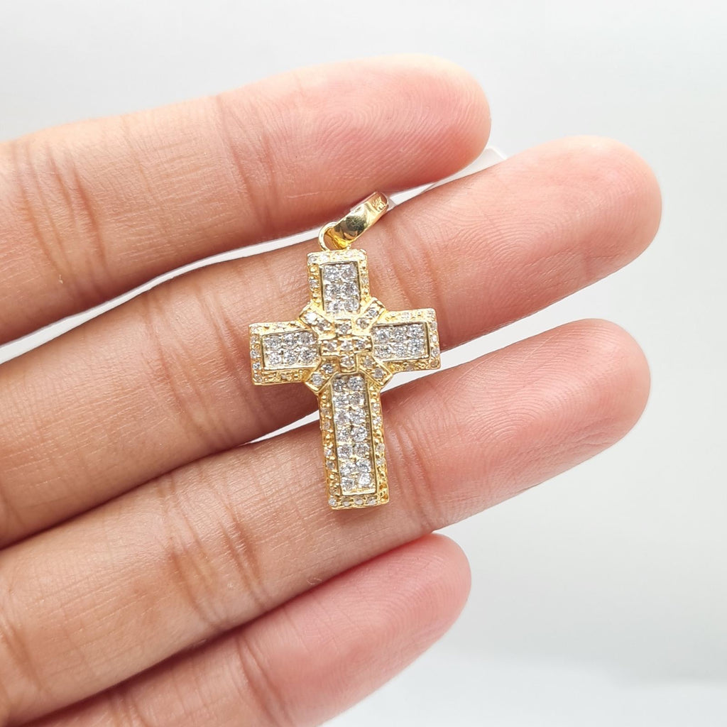 Golden Cross Diamond Necklace Pendant 14K
