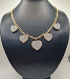 Classic Heart Station Diamond Pave Necklace 14K