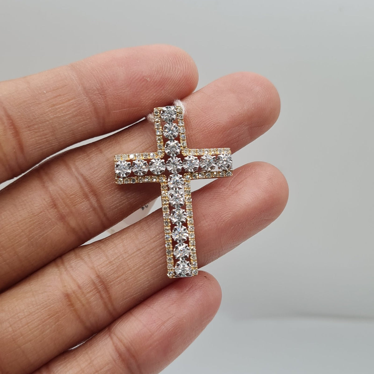 Golden Cross Diamond Necklace Pendant 14K