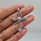 Cross Baguette Diamond Pendant 14K