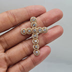 Golden Cross Halo Diamond Necklace Pendant 14K