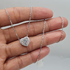 Classic Heart Invisible Setting Diamond Necklace 14K