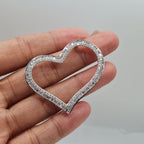 Classic Heart Baguette Pendant Diamond Necklace 14K