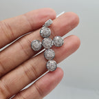 Round Cross Diamond Necklace Pendant 14K