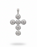 Round Cross Diamond Necklace Pendant 14K