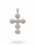 Round Cross Diamond Necklace Pendant 14K