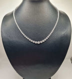 Classic Eternity 4.0CTW Graduating Round Pave Tennis Diamond Necklace 14K