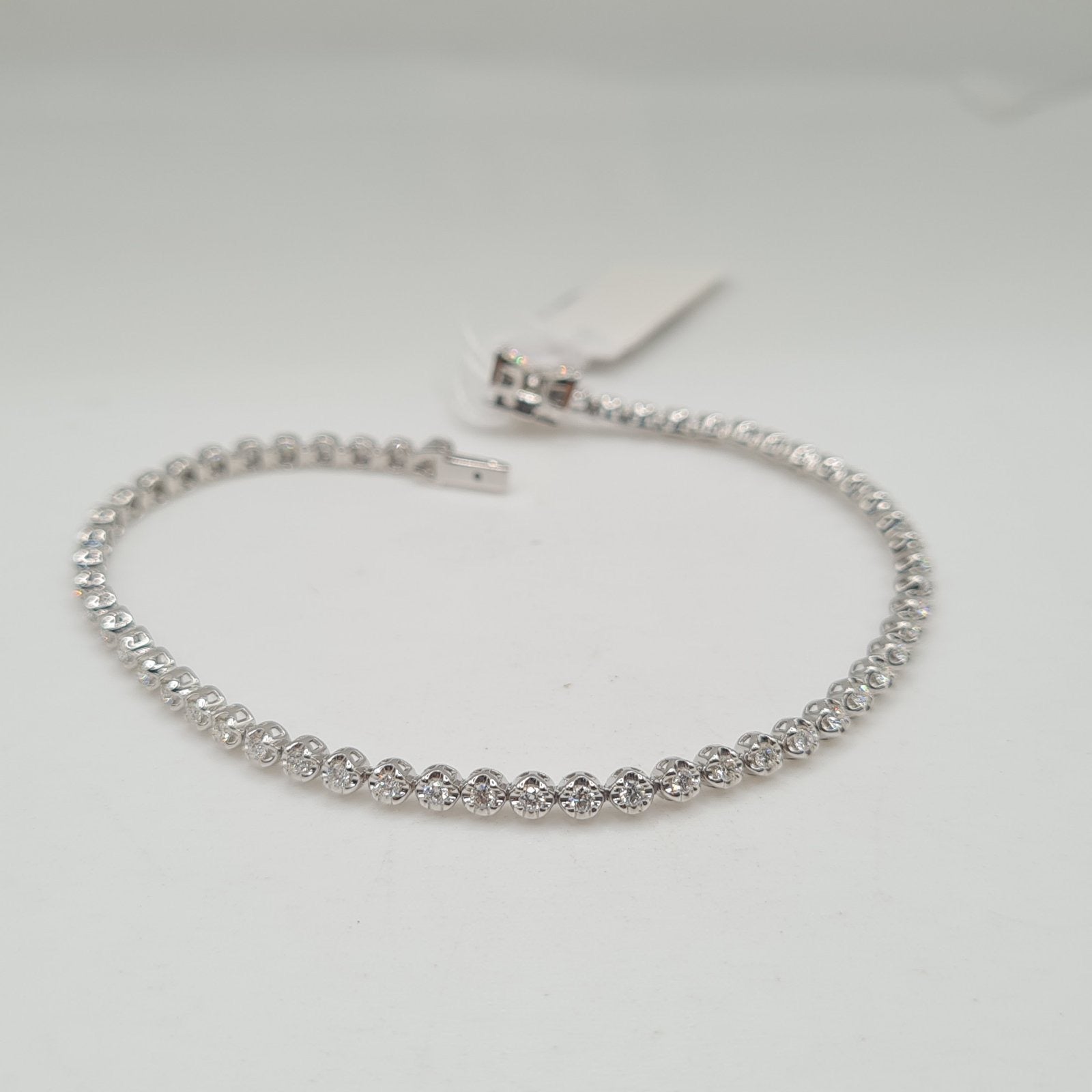 XX Classic White Gold Full Eternity Tennis Diamond Bracelet 14K