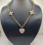 Classic Heart Clover Diamond Pave Necklace 18K