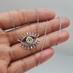 Evil Eye Diamond Necklace 14K