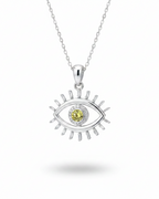 Evil Eye Diamond Necklace 14K