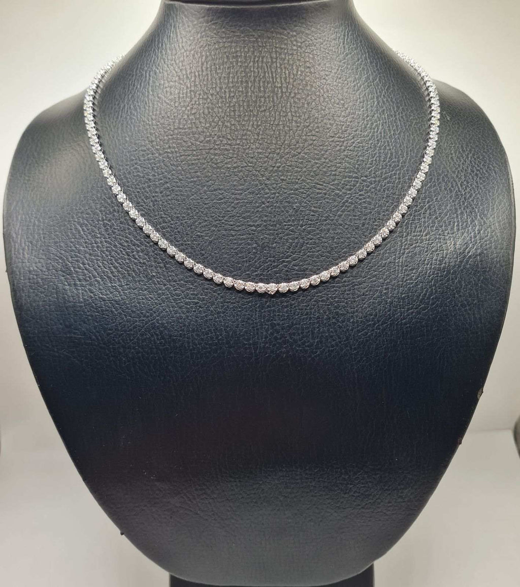 Classic Eternity 3.00CTW Round Pave Tennis Diamond Necklace 14K