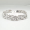 XX Classic Multi Shape Solitaire Cluster Diamond Pave Bracelet 18K