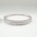 XX Classic White Gold Half Eternity Diamond Bangle Bracelet 14K