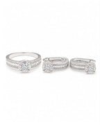 Classic Hoop Round Invisible Setting Hoop Paved Diamond Jewelry Set 14K