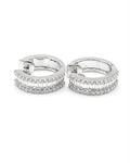 Classic Baguette Half Eternity Hoop Diamond Earrings 18K