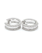 Classic Baguette Half Eternity Hoop Diamond Earrings 18K