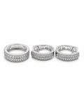 Classic Hoop Round Layered Half Eternity Hoop Diamond Jewelry Set 14K