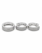 Classic Hoop Round Layered Half Eternity Hoop Diamond Jewelry Set 14K