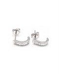 Classic Baguette Hoop Diamond Earrings 18K