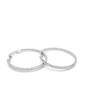 Classic Round Hoop Statement Diamond Earrings 14K