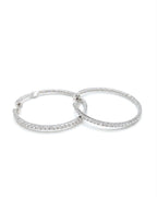 Classic Round Hoop Statement Diamond Earrings 14K