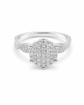 Classic Round Infinity Paved Diamond Ring 14K