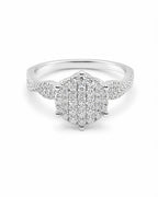 Classic Round Infinity Paved Diamond Ring 14K