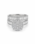 2in1 Classic Round Paved Half Eternity Diamond Ring 14K