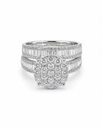 2in1 Classic Round Paved Half Eternity Diamond Ring 14K