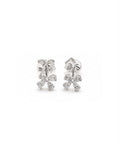 Classic Floral Clover Stud Diamond Earrings 14K