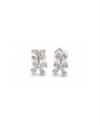Classic Floral Clover Stud Diamond Earrings 14K